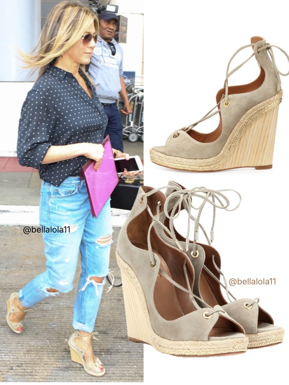 AUTHENTIC Jennifer Aniston AQUAZZURA suede wedges